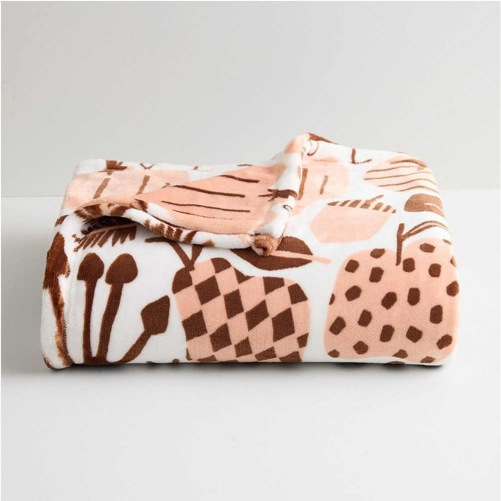 The Big One Fall Icons Oversized Fleece Throw - 5' x 6' Acorn, Mushroom, Flower